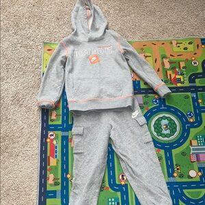 Nike Kids Gray Sweatpants and Hoodie Set